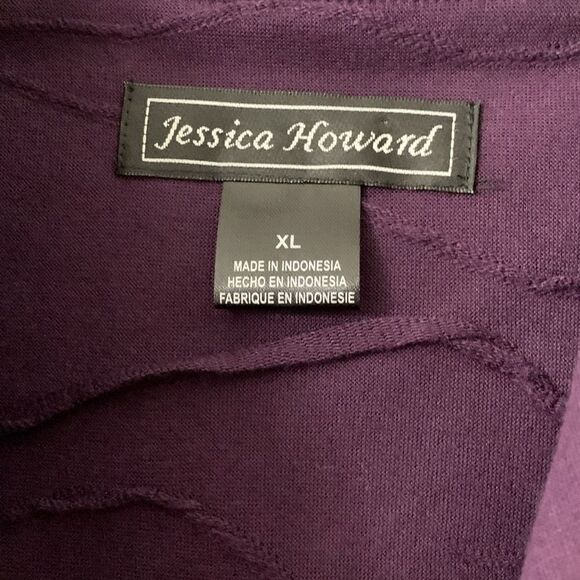Jessica Howard Size XL grape color dress. With short babydoll sleeves - Picture 6 of 13